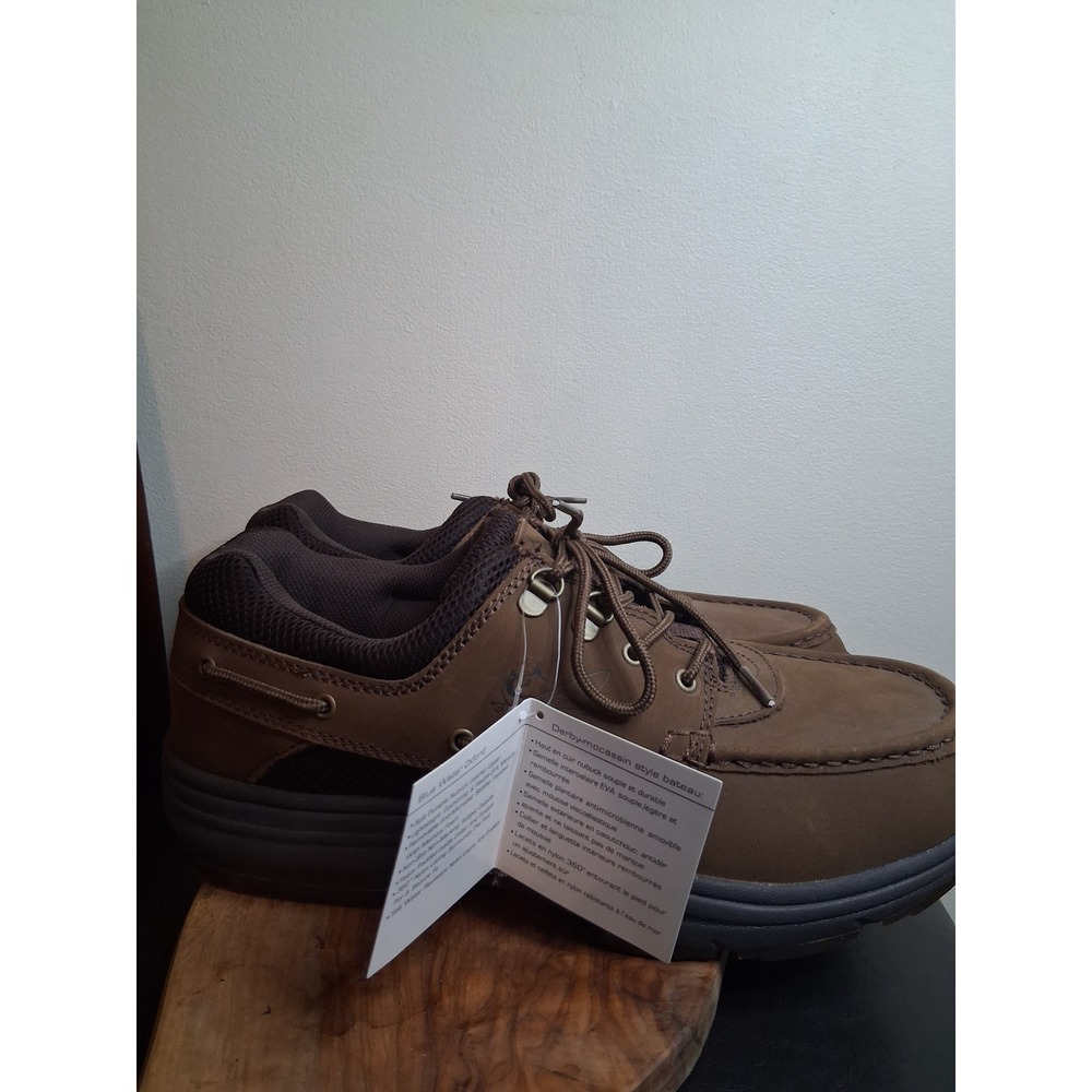 World Wide Sportsman Blue Water Oxford Mens 13 W Brown Nubuck Leather Boat Shoes